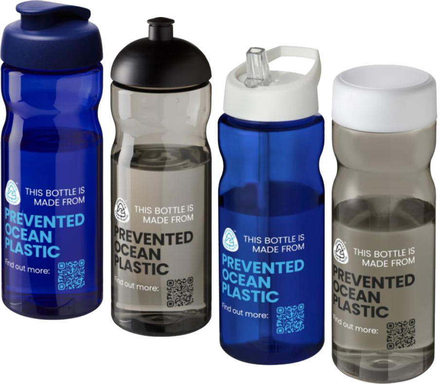 H2O Eco Sports Water Bottles Made From Prevented Ocean Plastic