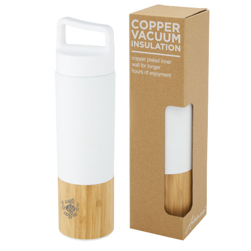 Torne 540 ml copper vacuum insulated stainless steel bottle with bamboo outer wall