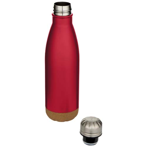 Cove 500 ml double wall vacuum insulated stainless steel water bottle with cork details