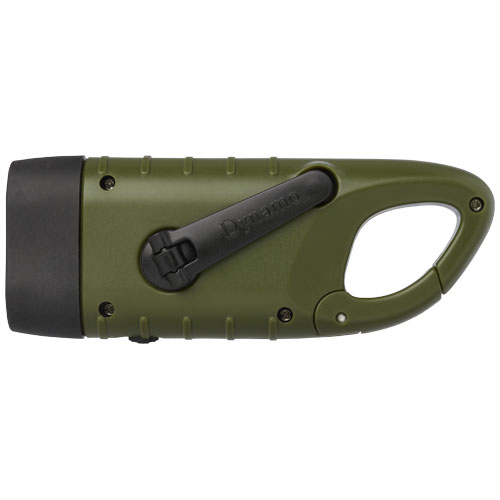 Helios recycled plastic solar dynamo flashlight with carabiner