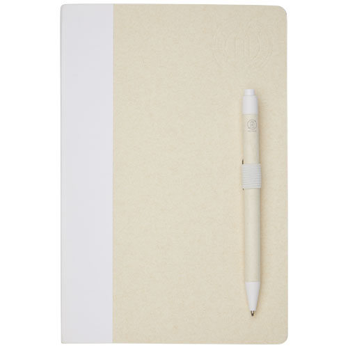 Dairy Dream A5 size reference recycled milk cartons notebook and ballpoint pen set