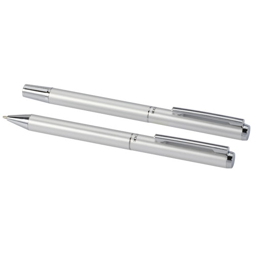 Lucetto recycled aluminium ballpoint and rollerball pen gift set (black ink) - Image 4