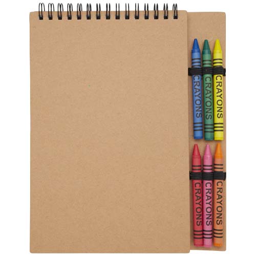 Doodle A5 spiral soft cover notebook and crayon set