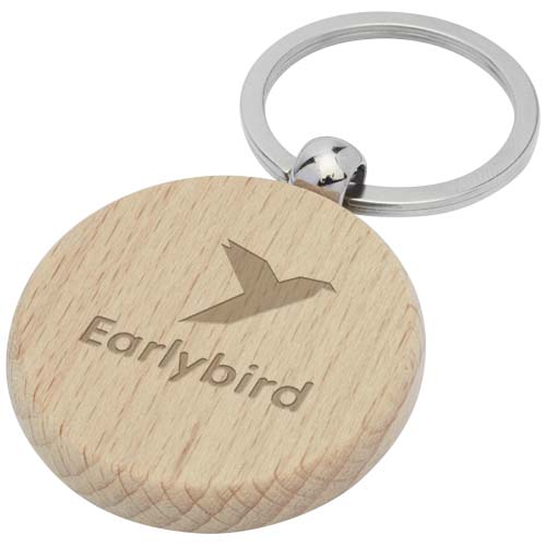 Giovanni beech wood round keychain