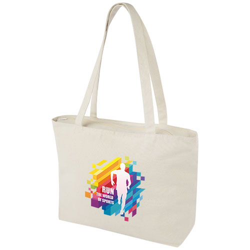 Ningbo 320 g/m² zippered cotton tote bag 15L