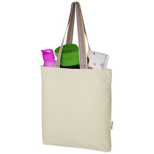 Rainbow 180 g/m² recycled cotton tote bag 5L