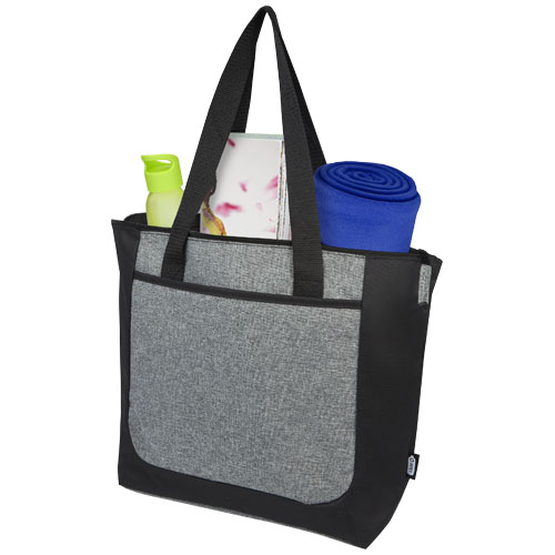 Reclaim GRS recycled two-tone zippered tote bag 15L