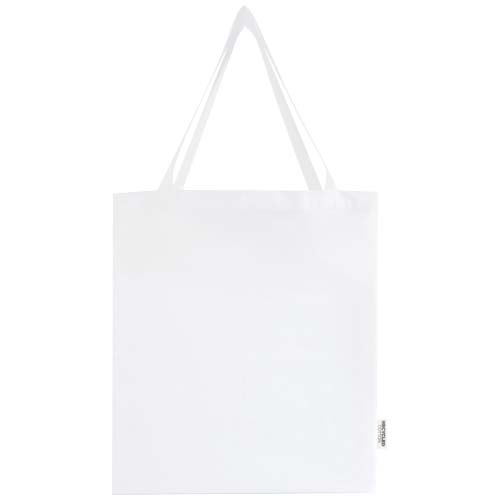 Madras 140 g/m² GRS recycled cotton gusset tote bag 12L