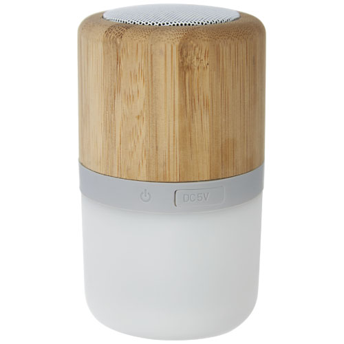 Aurea bamboo Bluetooth® speaker with light - Image 4