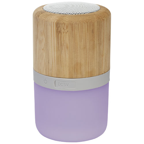 Aurea bamboo Bluetooth® speaker with light - Image 5