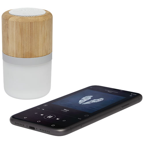 Aurea bamboo Bluetooth® speaker with light - Image 6