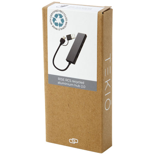 Rise RCS recycled aluminium USB 2.0 hub