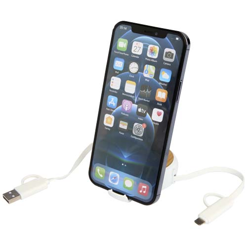 Chechia 5-in-1 recycled plastic 100 cm retractable data sync and 45W fast charge cable