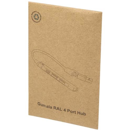 Alkaid 4-port recycled aluminium USB-A and Type-C hub with dual input