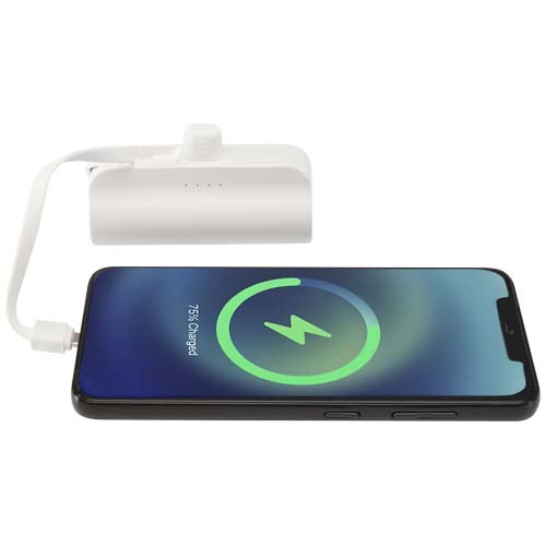 Alnair 5000 mAh 10W recycled plastic Type-C power bank with built-in flip stand and 2-in-1 cable