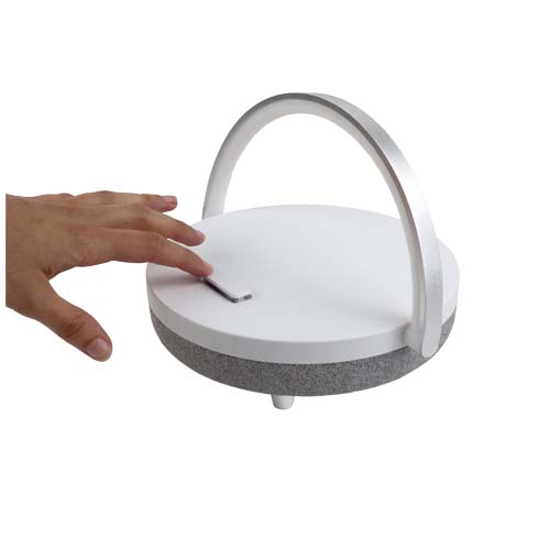 Prixton 4-in-1 10W Bluetooth® speaker with LED light and wireless charging base