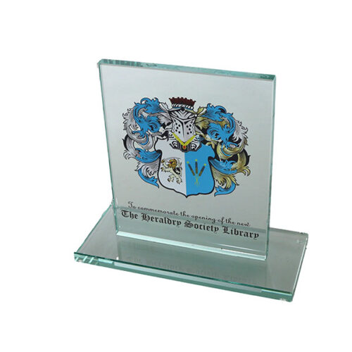 P112 15 x 12.5cm Jade Glass Rectangle Award - Full Colour