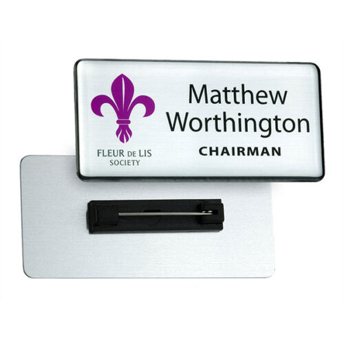 P078 Domed Metal Name Badge