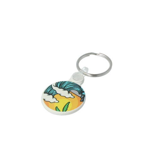 P035 30mm Recycled Plastic Circular Key Ring