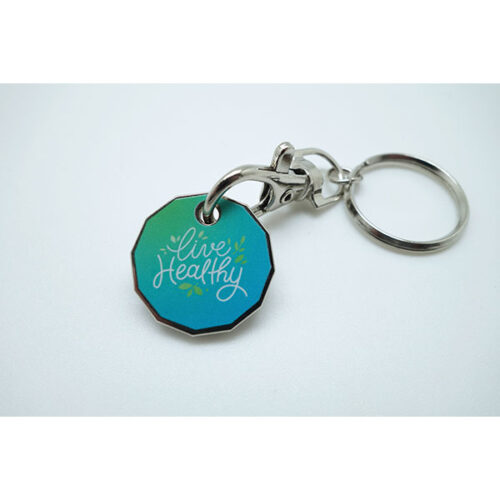 P034 Printed Trolley Token Key Ring - Full Colour