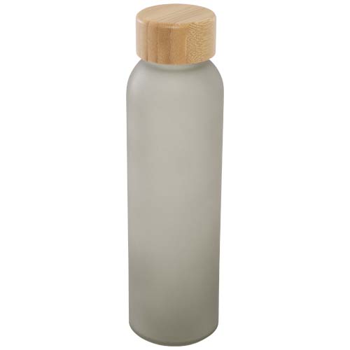 Lume 500 ml matte soda lime glass bottle with bamboo lid - Image 4