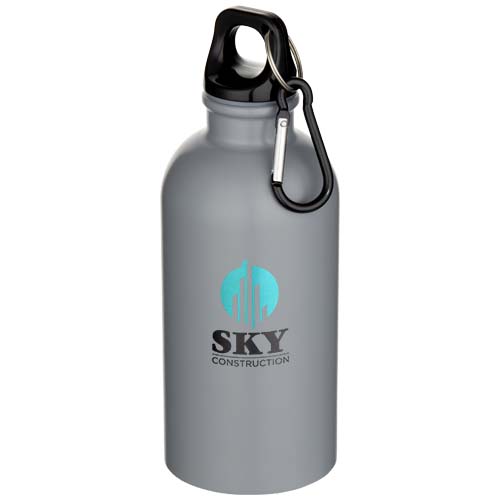 Oregon 400 ml matte RCS recycled single wall stainless steel water bottle with carabiner - Image 8
