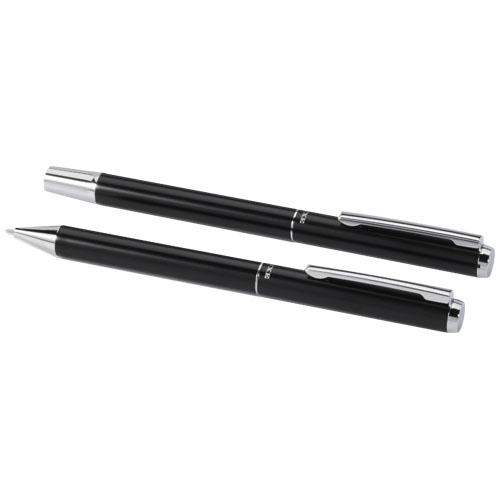 Lucetto recycled aluminium ballpoint and rollerball pen gift set (black ink) - Image 16