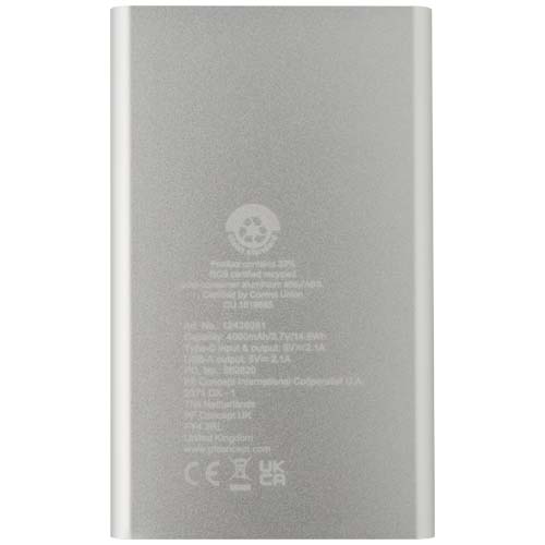 Pep 4000 mAh Type-C recycled aluminium power bank - Image 19