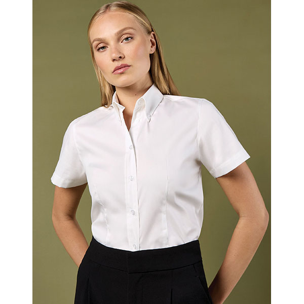 Q166 Kustom Kit Short Sleeve Premium Oxford Shirt - Women's