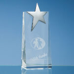 Q095 Optical Crystal Rectangle with Silver Star